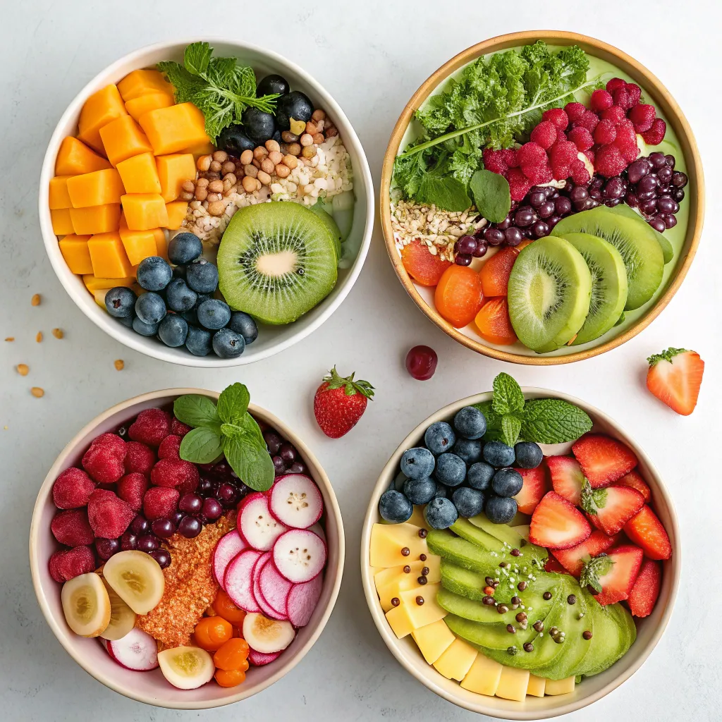 Colorful superfood bowls
